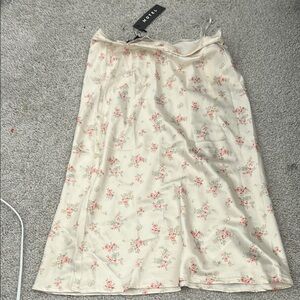 Motel Rocks Cream A-Line Midi Skirt Casual Resort Wear